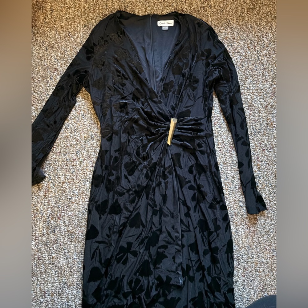 Calvin Klein Black Textured Dress